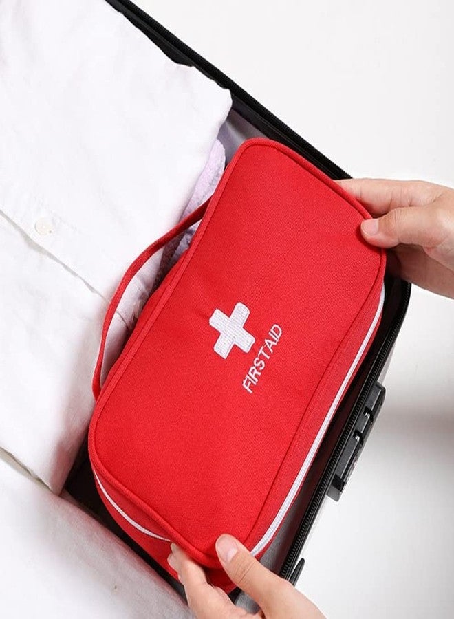 Bluwings Mini First Aid Kit Travel Pouch Medicine Storage Organizer Bag with Handle for Indoor Outdoor Picnic Travel Home Office (1 Pc) (Red) - Image 5